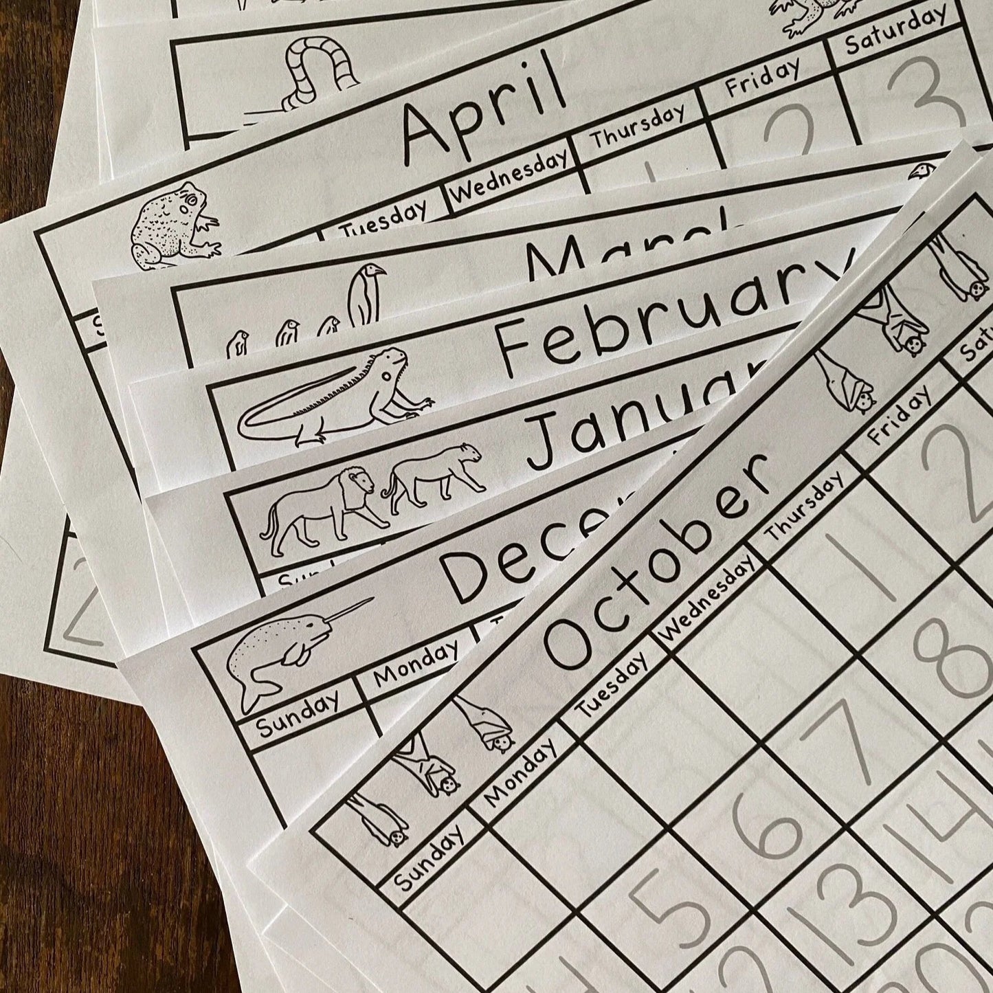 Monthly Calendars 2025-2026