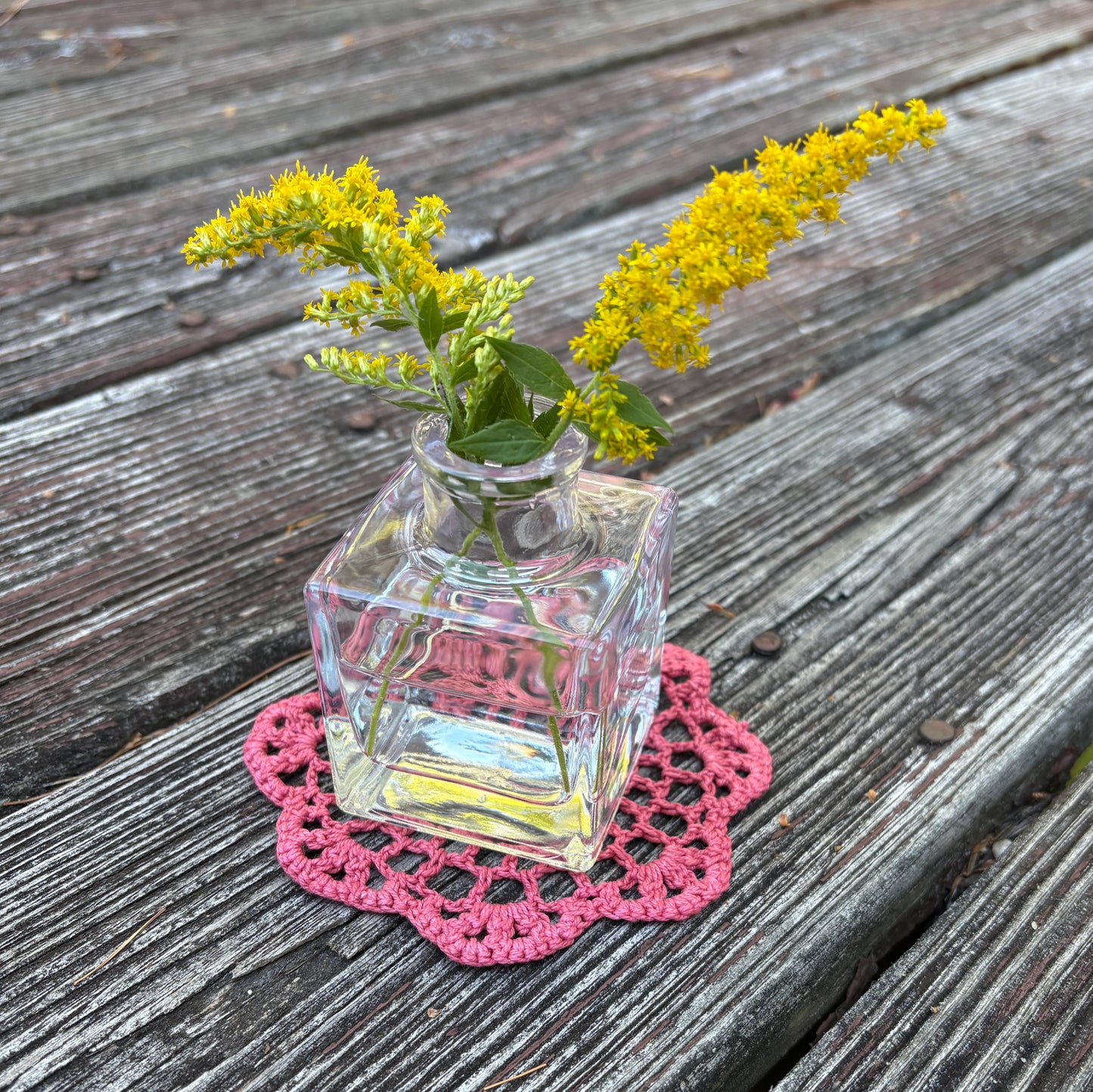 Square Toddler Vase and Doily