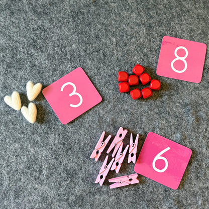 Pink Numbers for Valentine Sets Basket