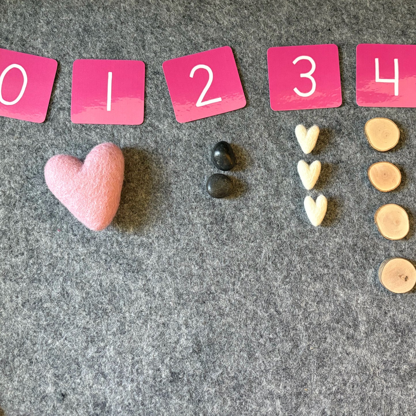 Pink Numbers for Valentine Sets Basket