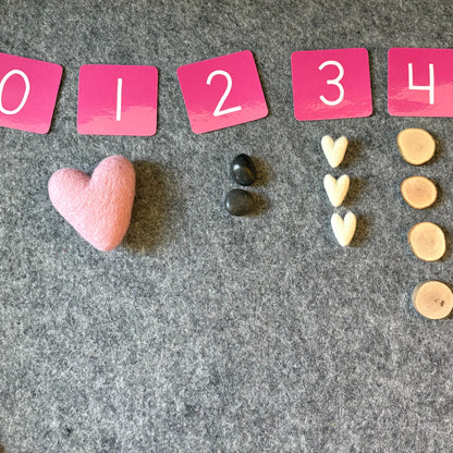 Pink Numbers for Valentine Sets Basket