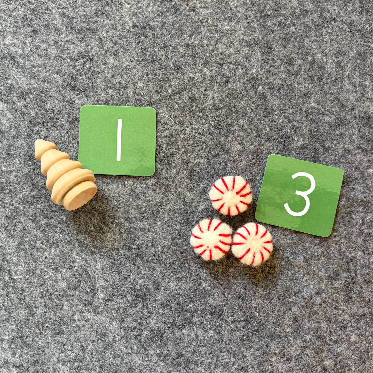 Green Numbers for Winter Sets Basket: Red/Green