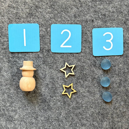 Blue Numbers for Winter Sets Basket: Blue/White