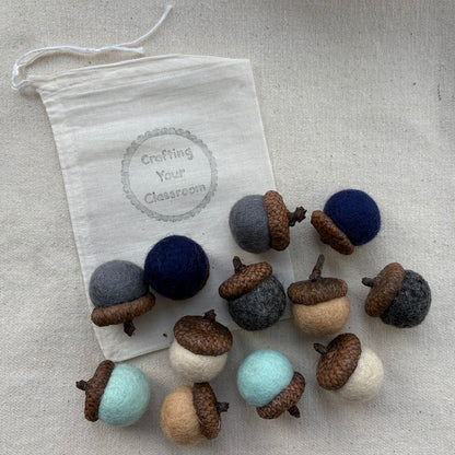 Large Felt Acorns