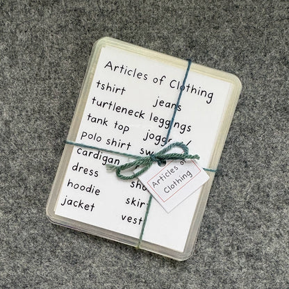 Toddler Articles of Clothing Cards