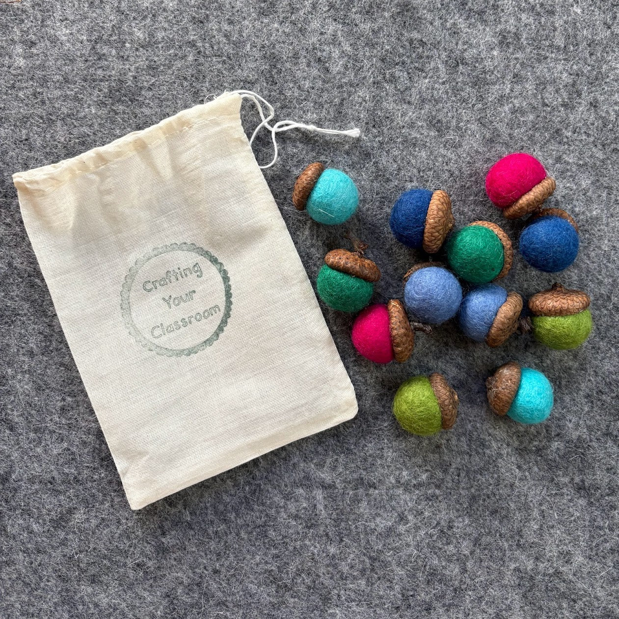 Felt Acorns - Brights