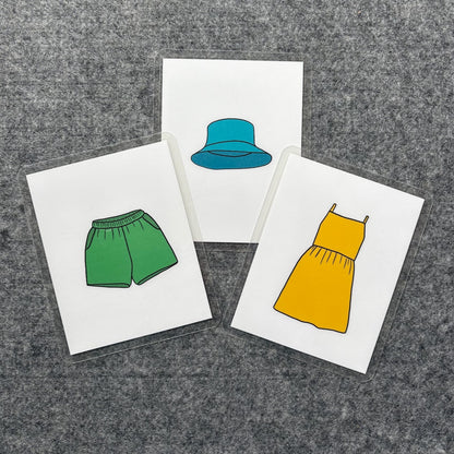 Toddler Summer Clothing Cards