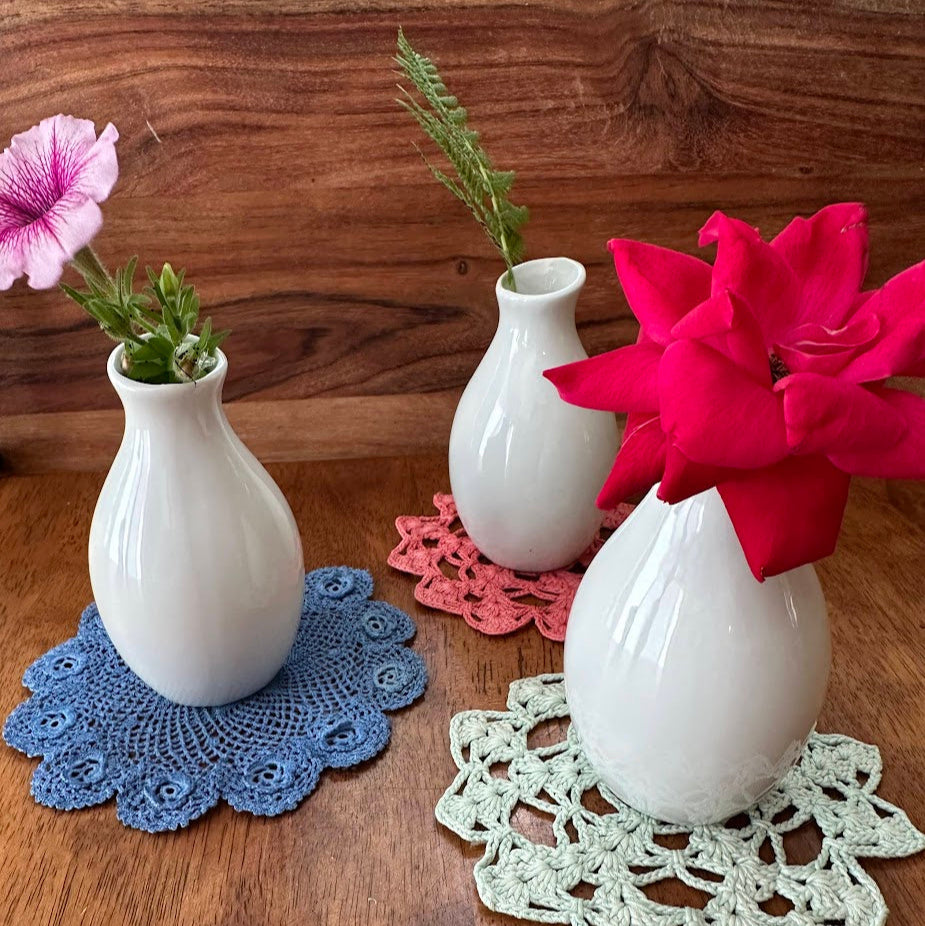 Children's House Vase and Doily