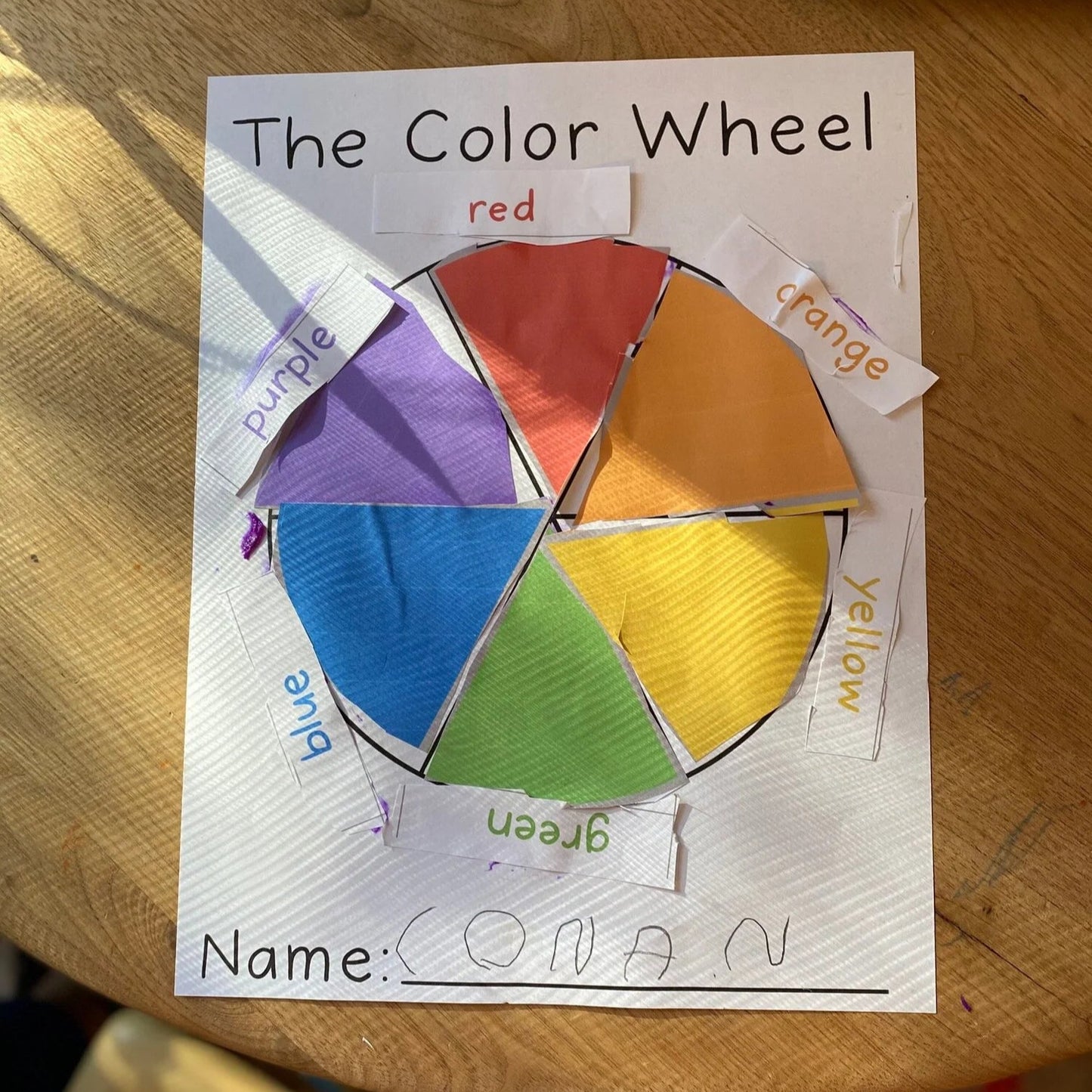 Color Wheel Cut and Paste