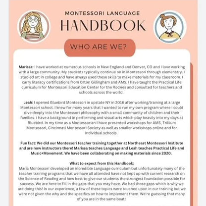 Montessori Language Handbook